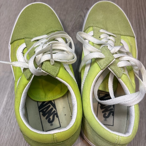 Vans Lime Green and White Sneakers - Picture 3 of 6